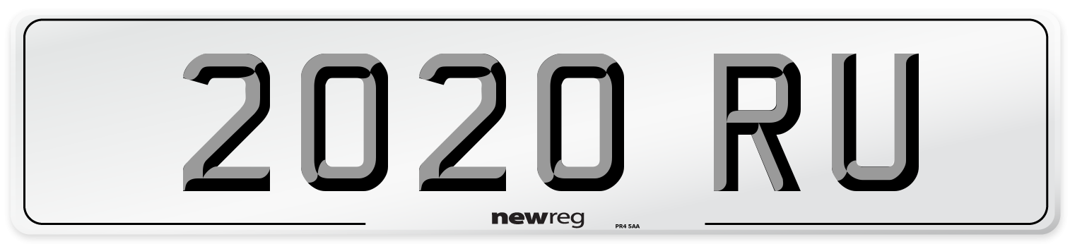 2020 RU Number Plate from New Reg